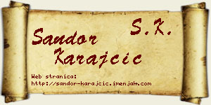 Šandor Karajčić vizit kartica